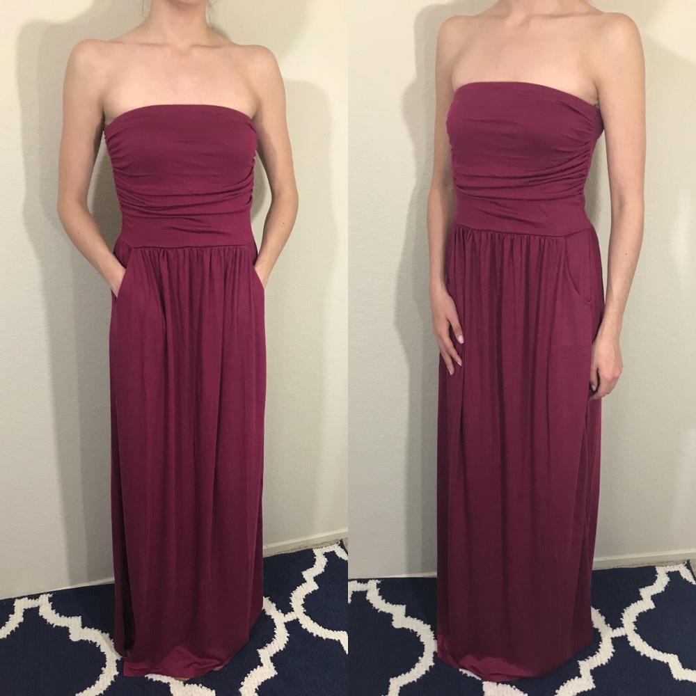 LAST L Black Maxi Dress w Pockets - Picture 6 of 6